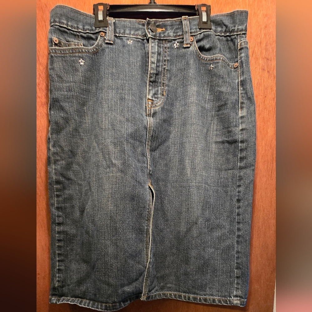 Gap Jeans Dark Wash Denim Skirts Sz8 - Picture 2 of 7